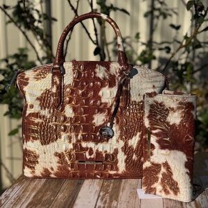 Brahmin Duxbury Satchel Summer Rodeo NWT Western Cow print with Ady Wallet NWT
